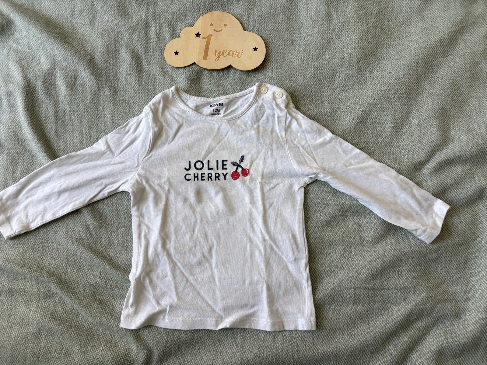 167/ T-shirt manches longues Jolie cherry - Kiabi - 12 mois - 74 cm